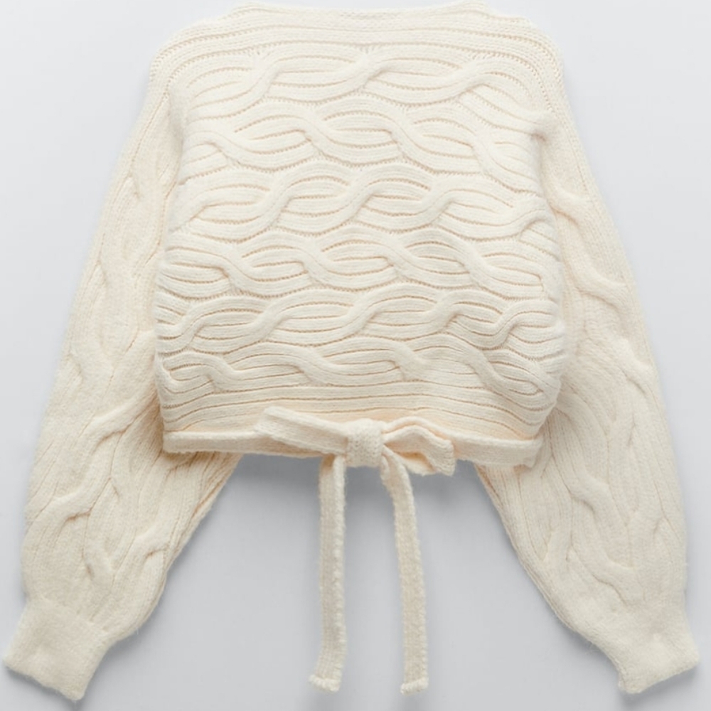 NWT ZARA | Bloggers Fave Cable Knit Sweater Jacket - Picture 14 of 16